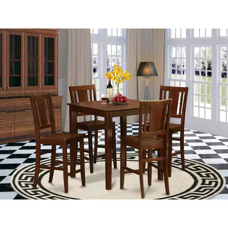 Ensemble de salle à manger hauteur comptoir - Table et chaises de bar modernes - Table haute carrée pour cuisines et petits déjeuners