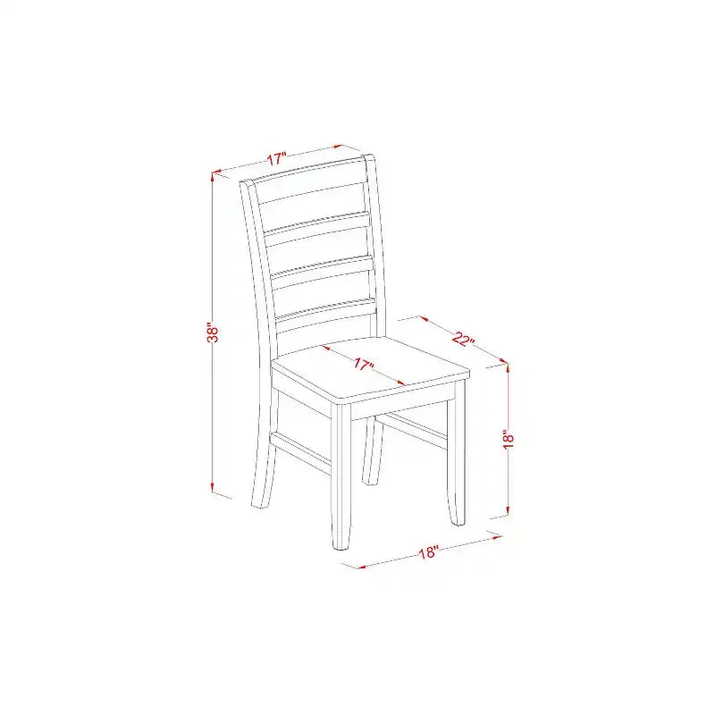 Table à manger ronde 5 pièces, plateau en bois massif finition noire avec 4 chaises