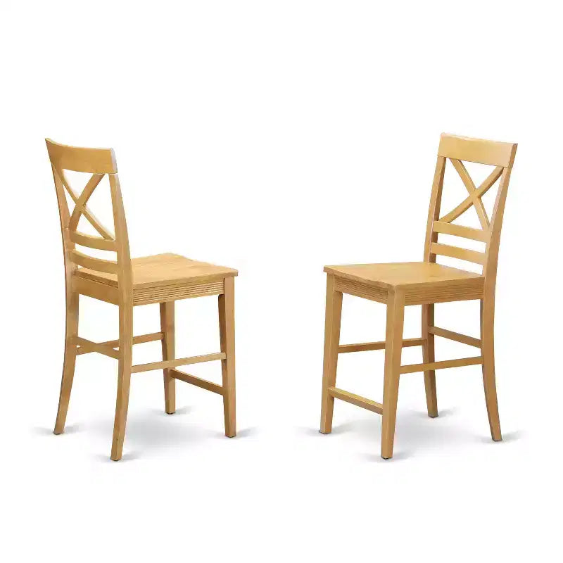 Ensemble de salle à manger hauteur comptoir - Ensemble de 3 pièces table et chaises - Table de cuisine pour petits espaces - Fini chêne