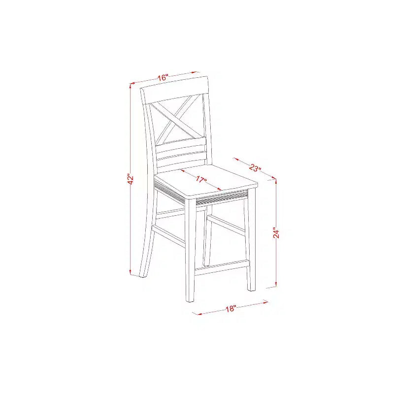 Ensemble de salle à manger hauteur comptoir - Ensemble de 3 pièces table et chaises - Table de cuisine pour petits espaces - Fini chêne