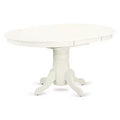 Modern 5 Piece Dinette Set - Oval Dining Table & 4 Linen White Chairs