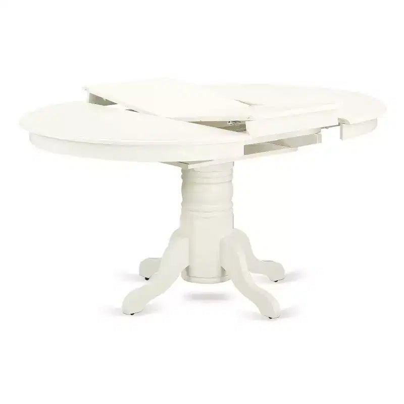 Ensemble de salle à manger moderne 5 pièces - Table ovale et 4 chaises blanches en lin