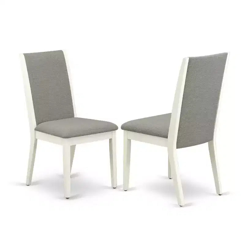 HomeStock – Ensemble de table à manger rectangulaire avec plateau en bois massif et rallonges, 3 pièces, fini blanc lin