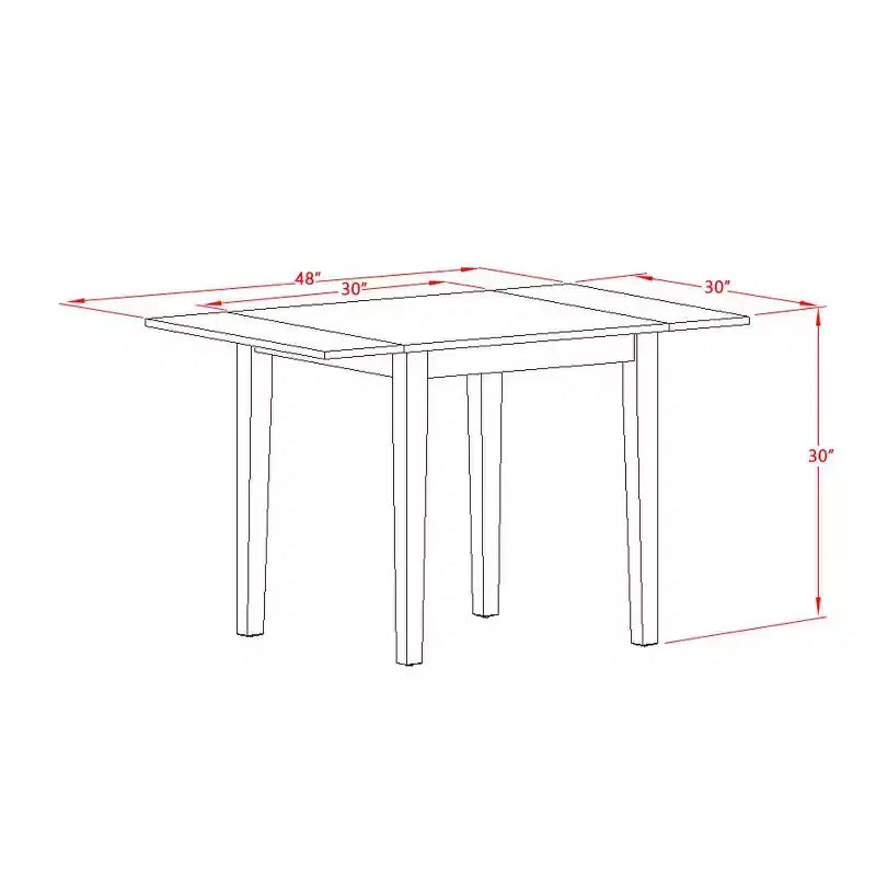 HomeStock – Ensemble de table à manger rectangulaire avec plateau en bois massif et rallonges, 3 pièces, fini blanc lin