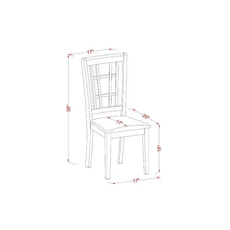 Ensemble de salle à manger du Sud-Ouest - Table et 2 chaises - Ensemble de cuisine en bois rustique