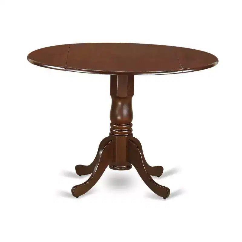 Table de salle à manger HomeStock 5 pièces ronde en bois massif finition acajou avec 4 chaises