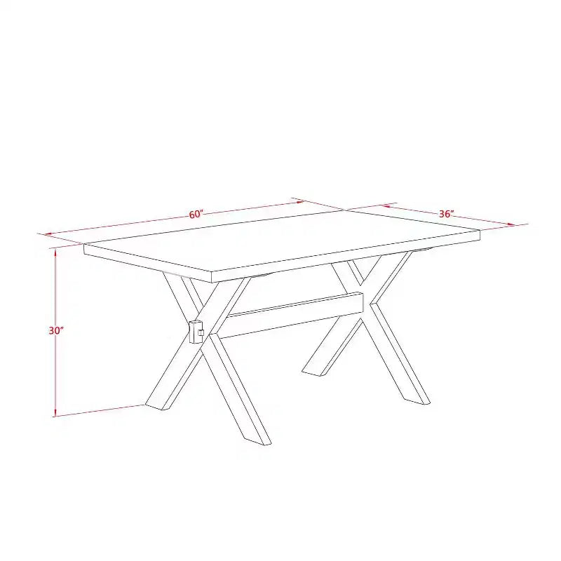 HomeStock Table à manger rectangulaire 7 pièces en bois massif finition chêne naturel avec 6 chaises Parson