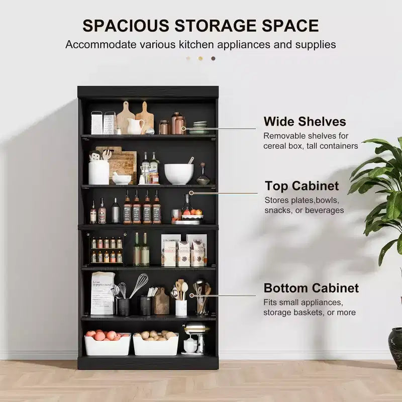 Buffet et armoire empilables en bois massif avec étagères réglables