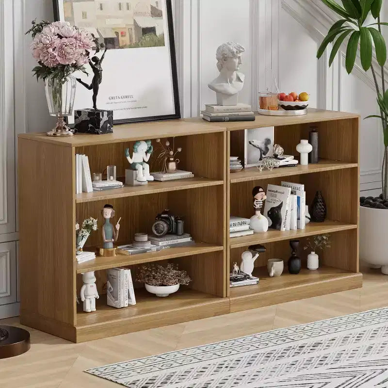 Buffet et armoire empilables en bois massif avec étagères réglables