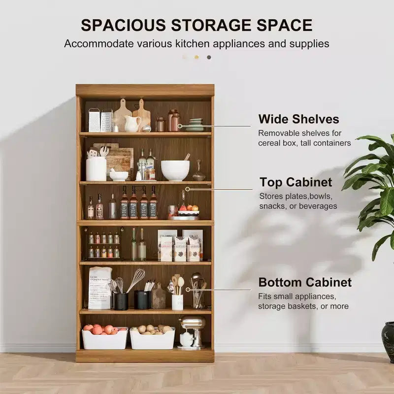 Buffet et armoire empilables en bois massif avec étagères réglables