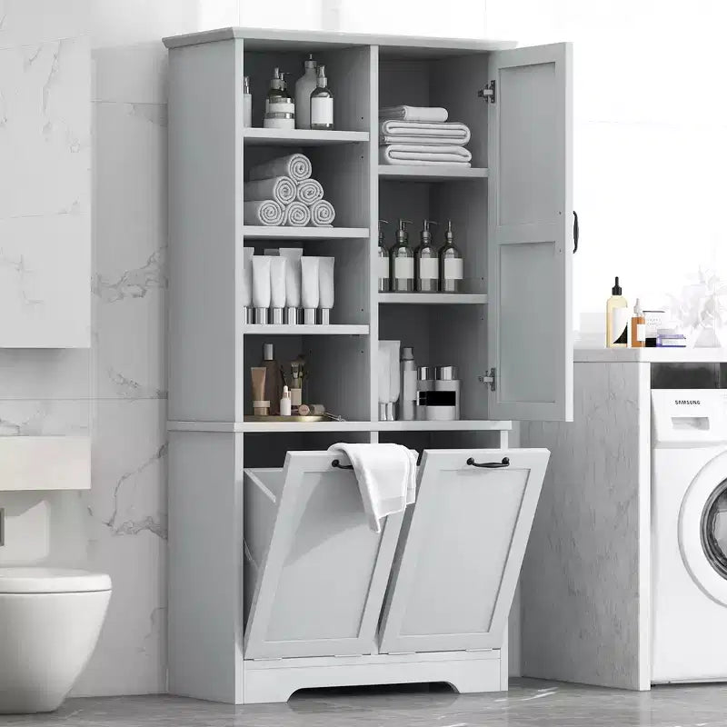 Armoire de rangement haute autonome GDFStudio Sharp avec étagères réglables et portes