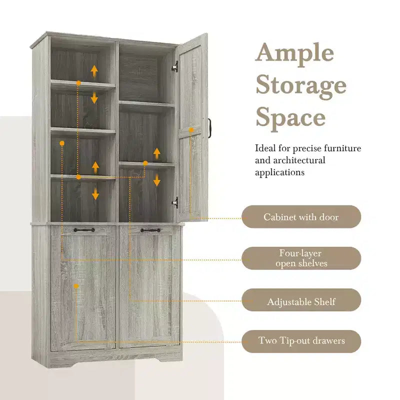 Armoire de rangement haute autonome GDFStudio Sharp avec étagères réglables et portes