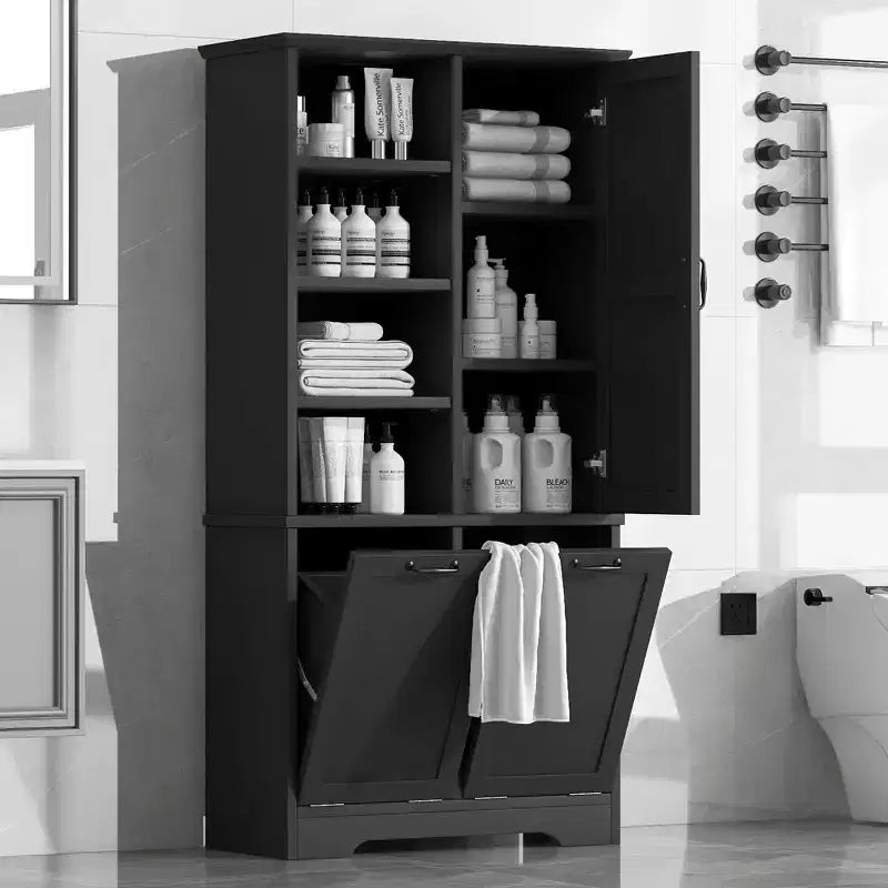 Armoire de rangement haute autonome GDFStudio Sharp avec étagères réglables et portes