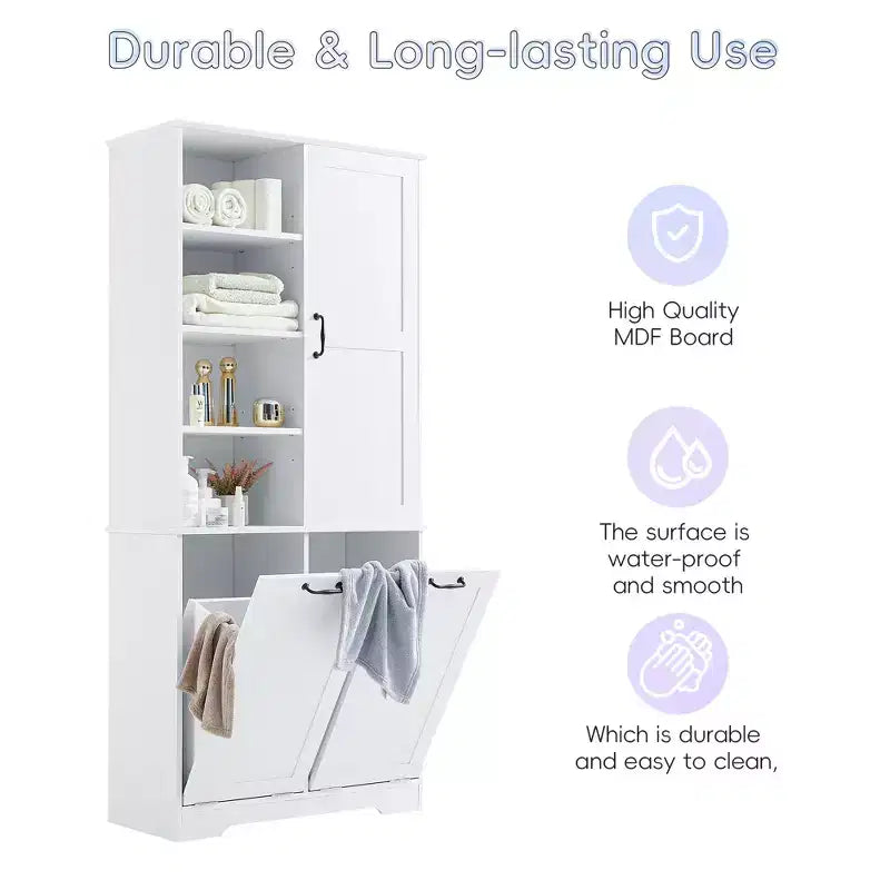 Armoire de rangement haute autonome GDFStudio Sharp avec étagères réglables et portes