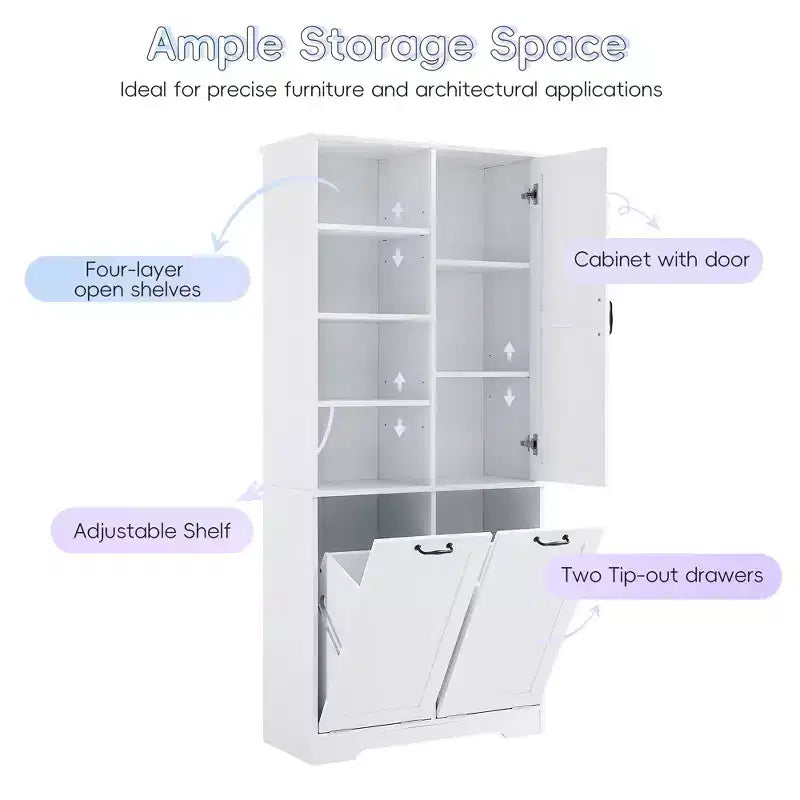 Armoire de rangement haute autonome GDFStudio Sharp avec étagères réglables et portes