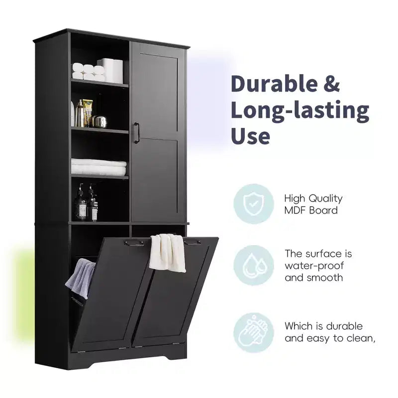 Armoire de rangement haute autonome GDFStudio Sharp avec étagères réglables et portes