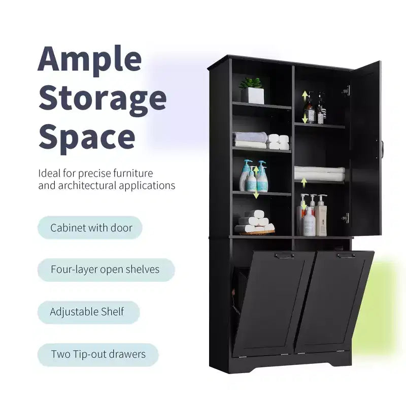 Armoire de rangement haute autonome GDFStudio Sharp avec étagères réglables et portes