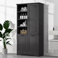 GDFStudio Sharp Tall Freestanding Storage Cabinet with Adjustable Shelves and Doors