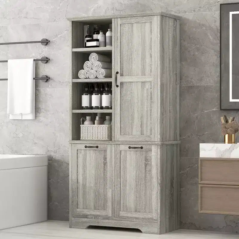 Armoire de rangement haute autonome GDFStudio Sharp avec étagères réglables et portes