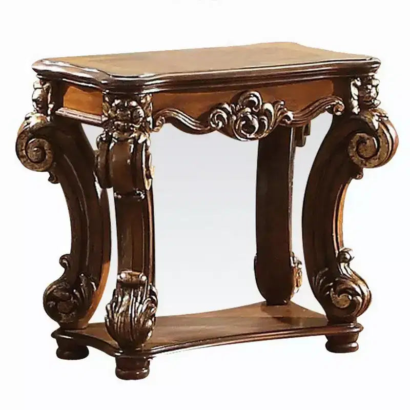 Table d'appoint en bois Royal Hampton, corps finement sculpté, marron