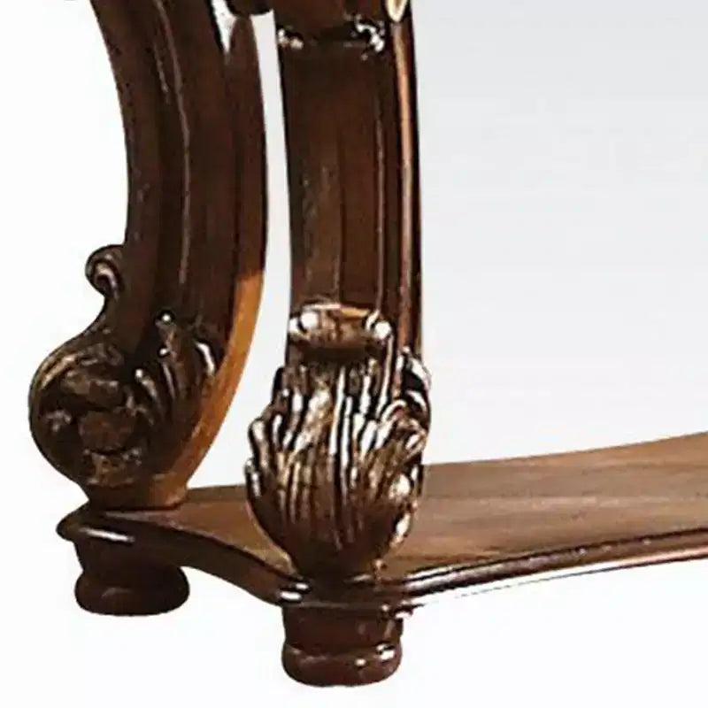 Table d'appoint en bois Royal Hampton, corps finement sculpté, marron