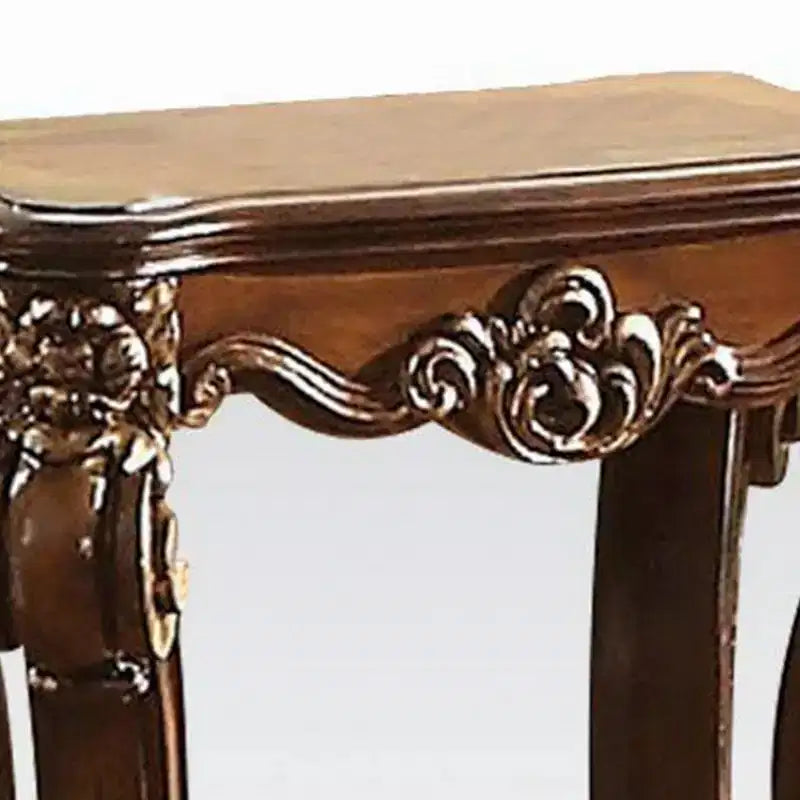 Table d'appoint en bois Royal Hampton, corps finement sculpté, marron