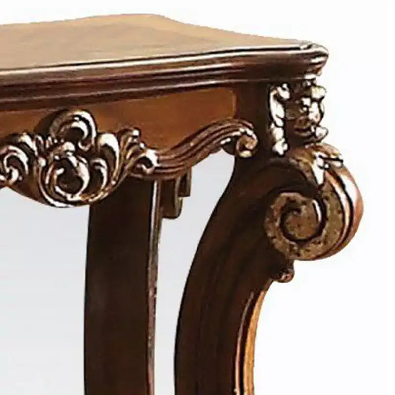 Table d'appoint en bois Royal Hampton, corps finement sculpté, marron