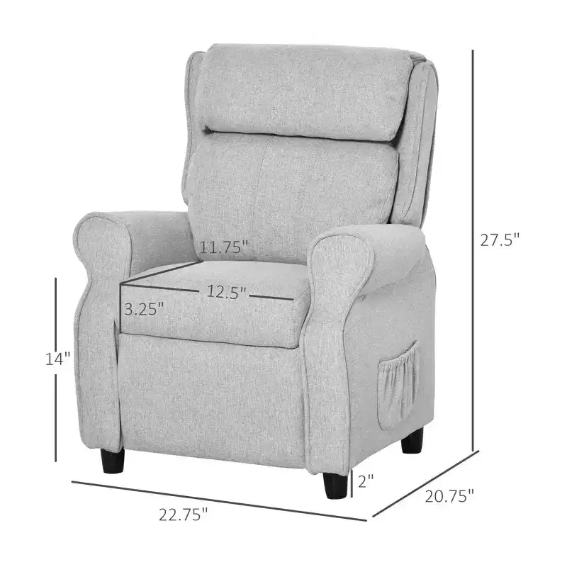 Fauteuil inclinable pour enfants Canapé pour enfants avec angle réglable Fauteuil inclinable simple Fauteuil de jeu avec repose-pieds 2 poches latérales pour 3-5 ans