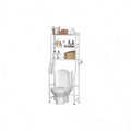 3 - Tier Over Toilet Storage Space Saver Metal Bathroom Shelves Freestanding Above Over Toilet Storage Shelf with 4 Hooks