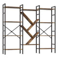 Bookshelf, Triple 5 Tier Shelf Display Book Shelf, Wide Bookcase, Rustic Wooden Shelving Unit, for Your Bedroom, Living Room, Home & Office Shelving