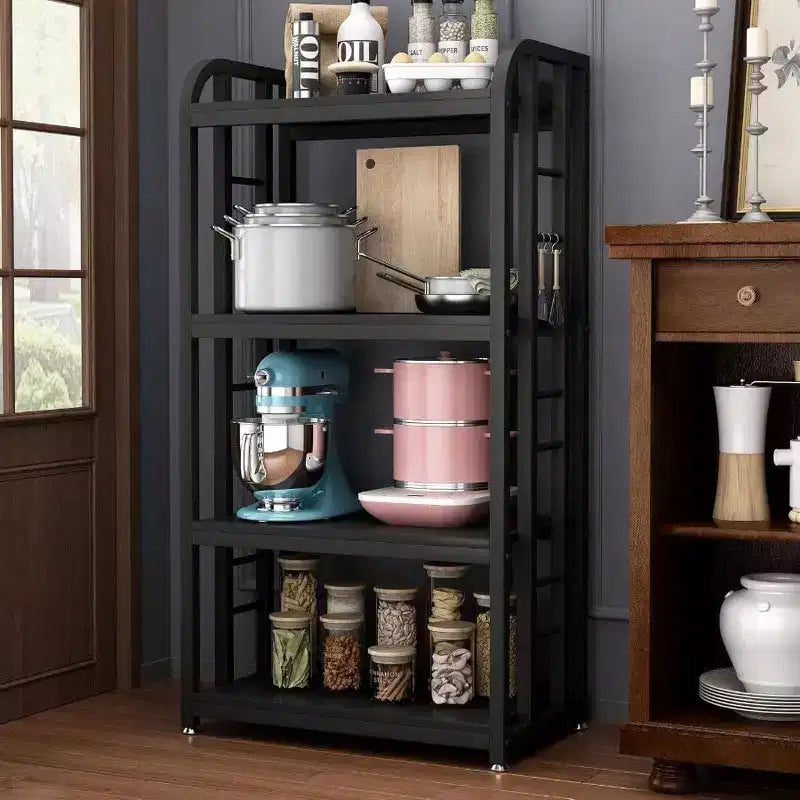 Étagère de cuisine à 4 niveaux pour boulangerie, support de micro-ondes, étagère de rangement utilitaire, îlot de cuisine, bar à café, salon,, bureau à domicile