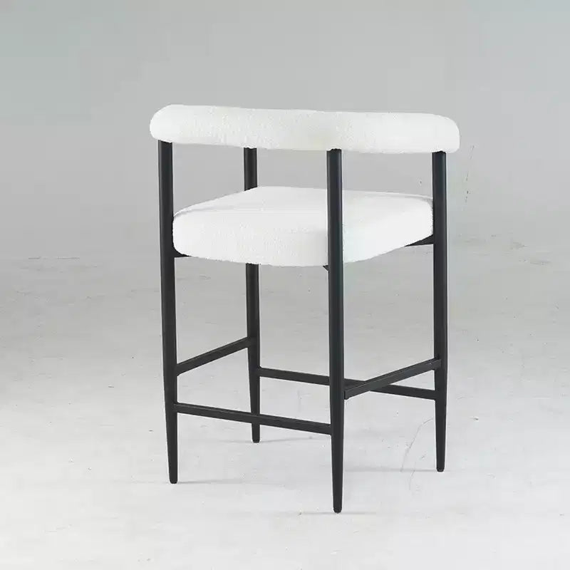 Okak – Tabourets de bar modernes (lot de 2), chaises de hauteur comptoir rembourrées en tissu bouclé avec cadre en métal, chaises de bar pour îlot de cuisine ou salle à manger