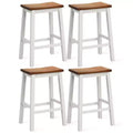 Costway 24.5 Inch Set of 4 Saddle Stools Industrial Counter Height Stools w/ Footrests