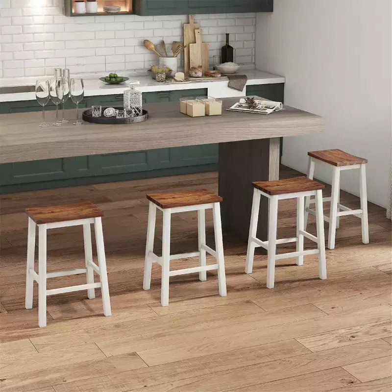 Tabourets de bar Costway de 24,5 pouces, lot de 4 tabourets de comptoir industriels avec repose-pieds