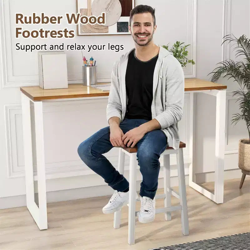Tabourets de bar Costway de 24,5 pouces, lot de 4 tabourets de comptoir industriels avec repose-pieds