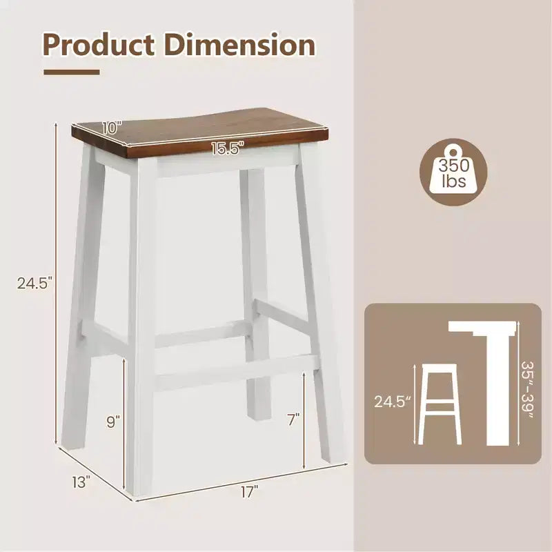 Tabourets de bar Costway de 24,5 pouces, lot de 4 tabourets de comptoir industriels avec repose-pieds