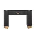 Modern Console Table with Storage Drawer, Entryway Table with Vertical Ribbed Design and Gold Accents for Hallway or Living Room - Panipeachy