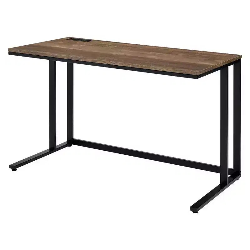 Bureau Royal Hampton avec plateau en bois et port USB intégré, marron et noir