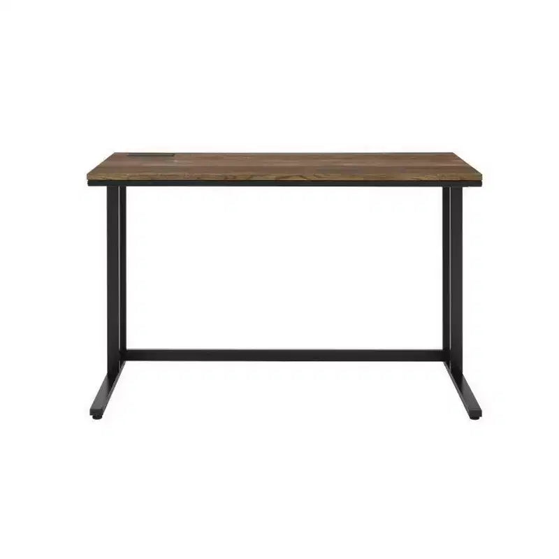 Bureau Royal Hampton avec plateau en bois et port USB intégré, marron et noir