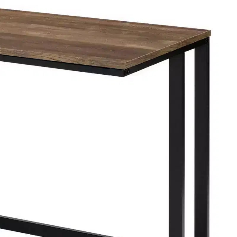 Bureau Royal Hampton avec plateau en bois et port USB intégré, marron et noir