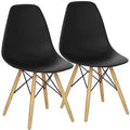 Costway 2-Piece Dining Chairs Modern Style Plastic DSW Chair Black/White/Blue