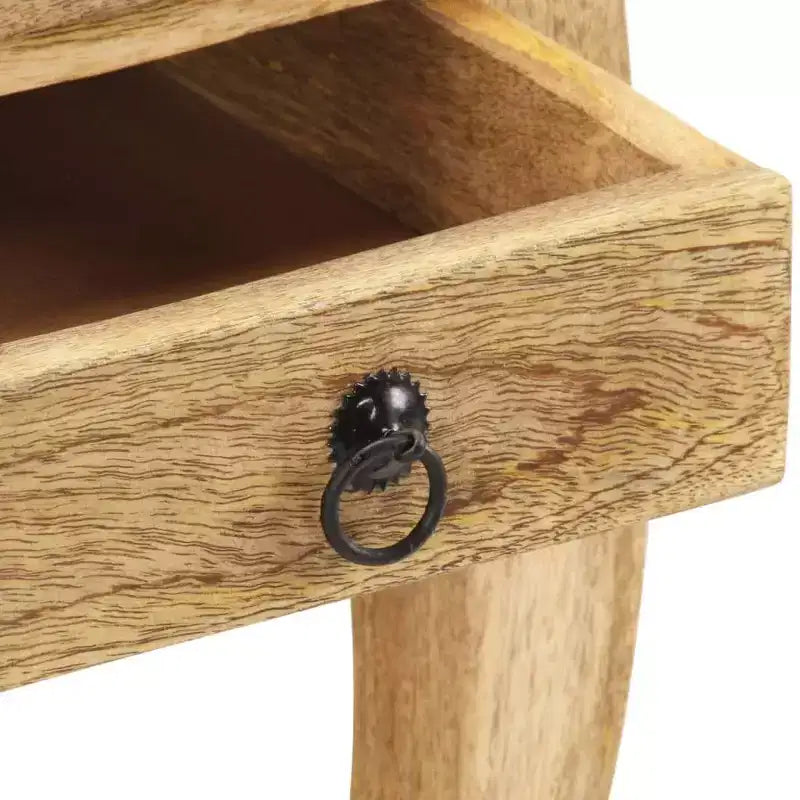 vidaXL Table de chevet Marron naturel Bois de manguier massif Meuble de chevet compact