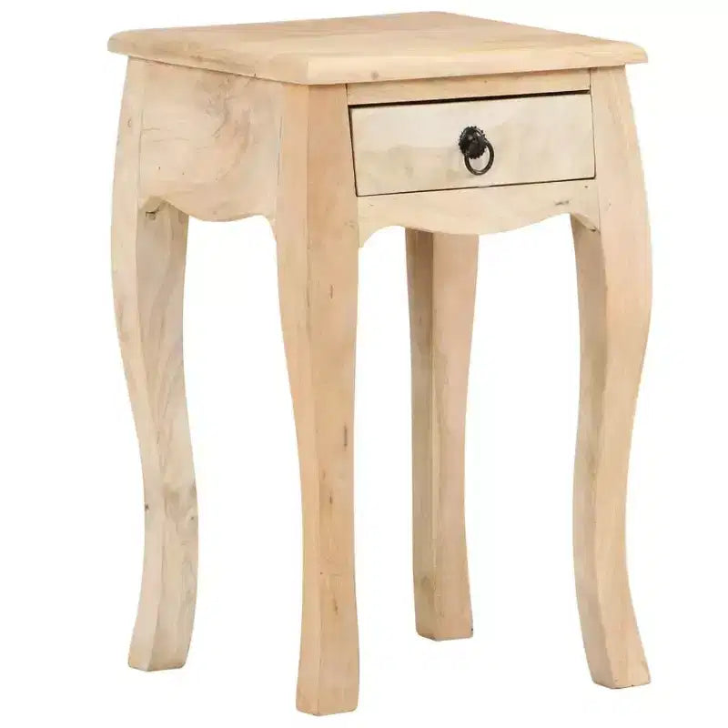 vidaXL Table de chevet Marron naturel Bois de manguier massif Meuble de chevet compact