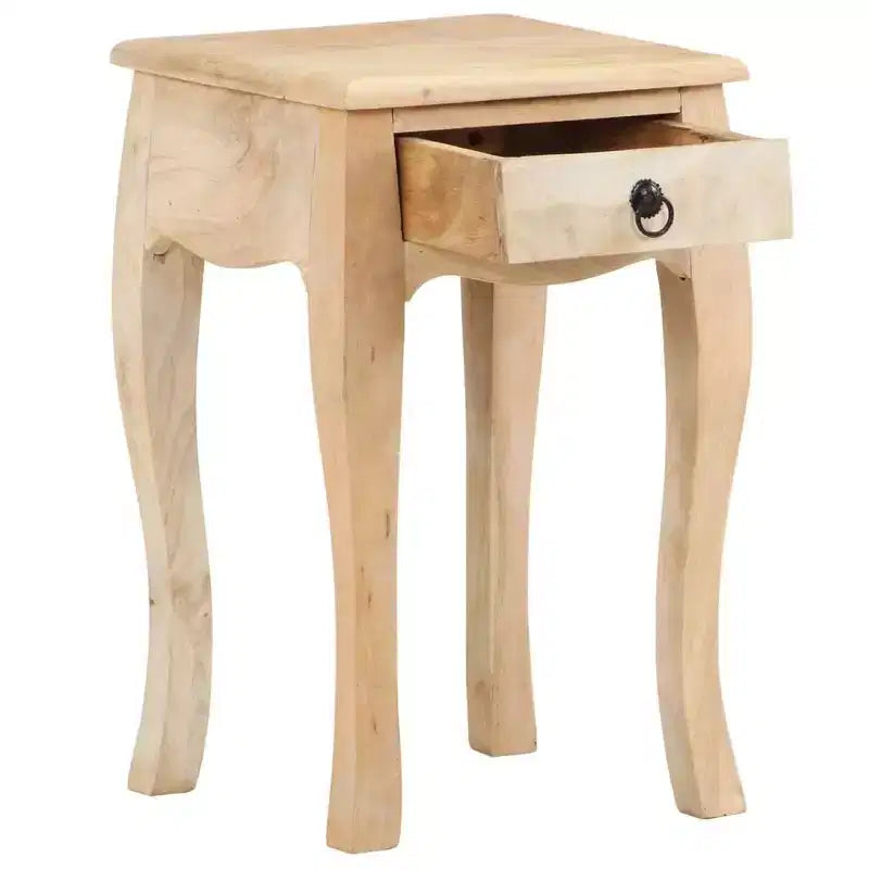 vidaXL Table de chevet Marron naturel Bois de manguier massif Meuble de chevet compact