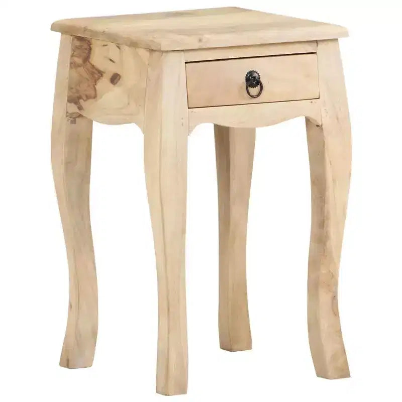 vidaXL Table de chevet Marron naturel Bois de manguier massif Meuble de chevet compact
