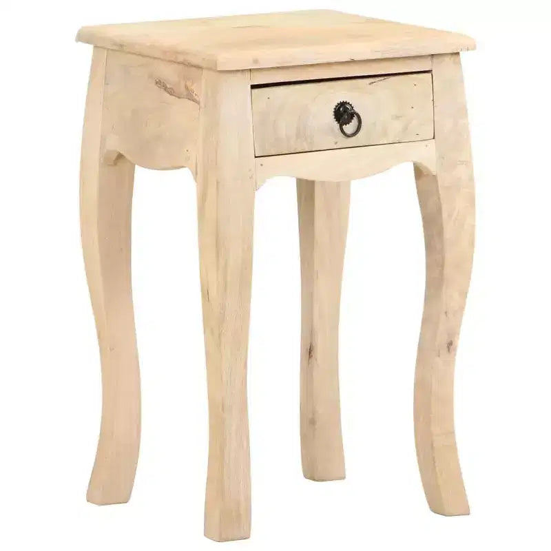 vidaXL Table de chevet Marron naturel Bois de manguier massif Meuble de chevet compact