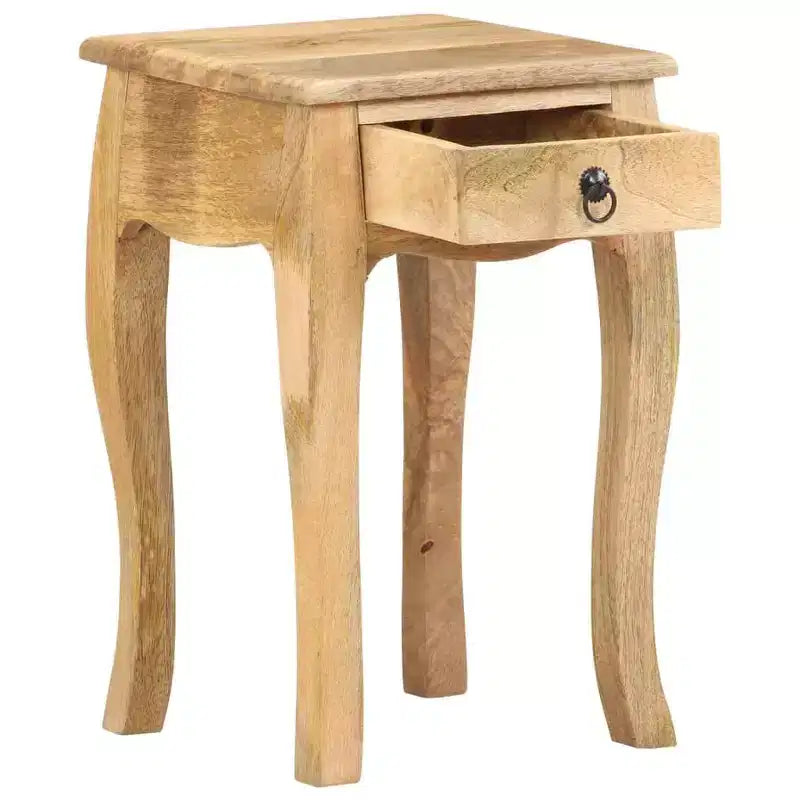 vidaXL Table de chevet Marron naturel Bois de manguier massif Meuble de chevet compact