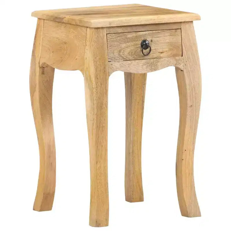 vidaXL Table de chevet Marron naturel Bois de manguier massif Meuble de chevet compact