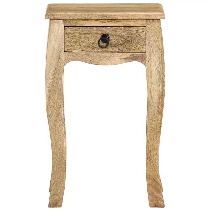 vidaXL Table de chevet Marron naturel Bois de manguier massif Meuble de chevet compact