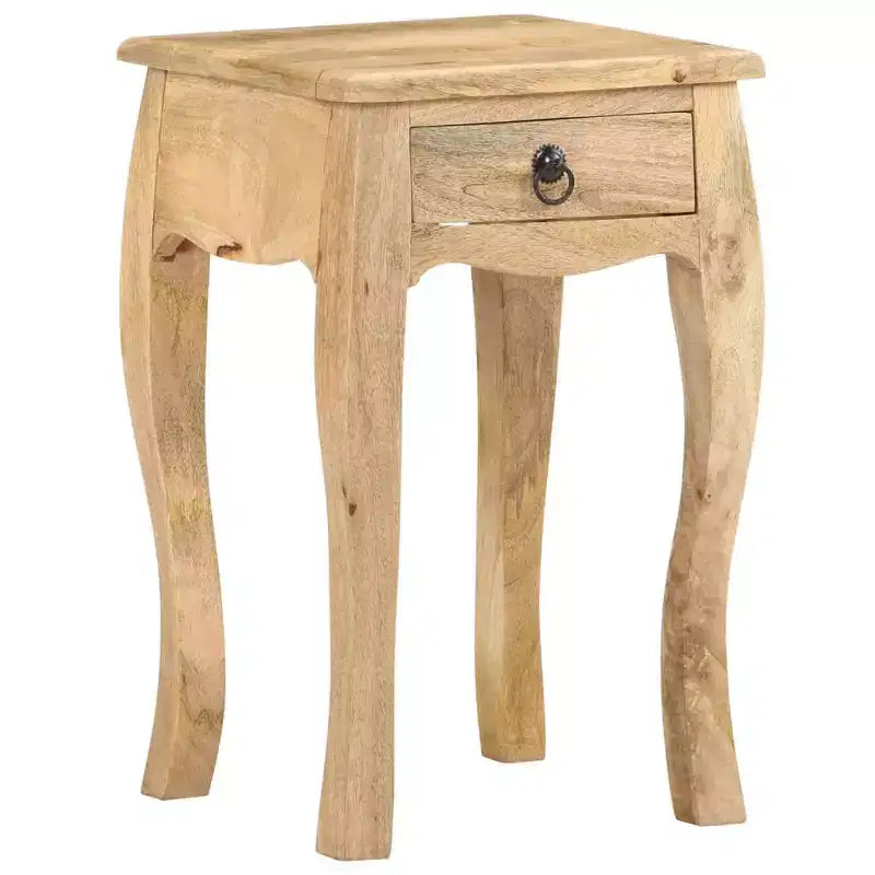 vidaXL Table de chevet Marron naturel Bois de manguier massif Meuble de chevet compact
